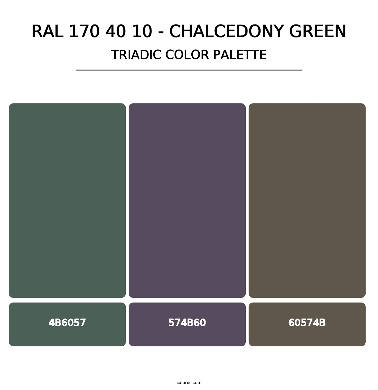 RAL 170 40 10 - Chalcedony Green - Triadic Color Palette