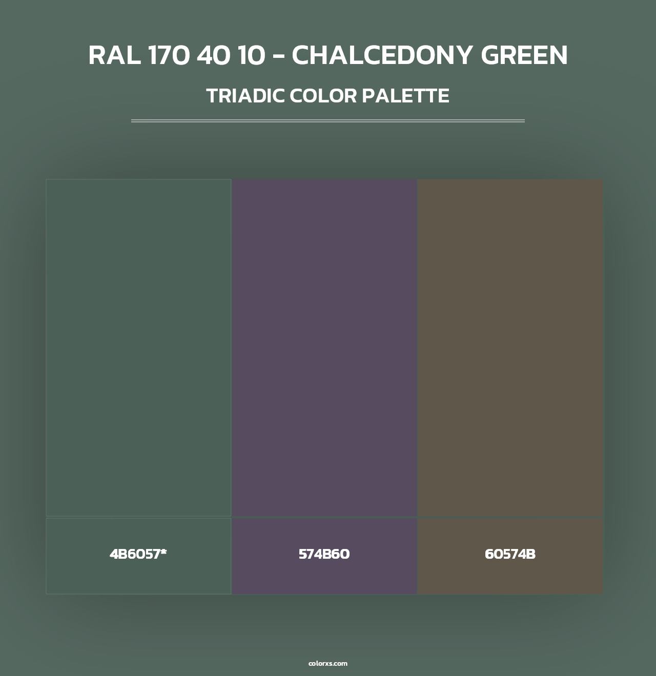 RAL 170 40 10 - Chalcedony Green - Triadic Color Palette