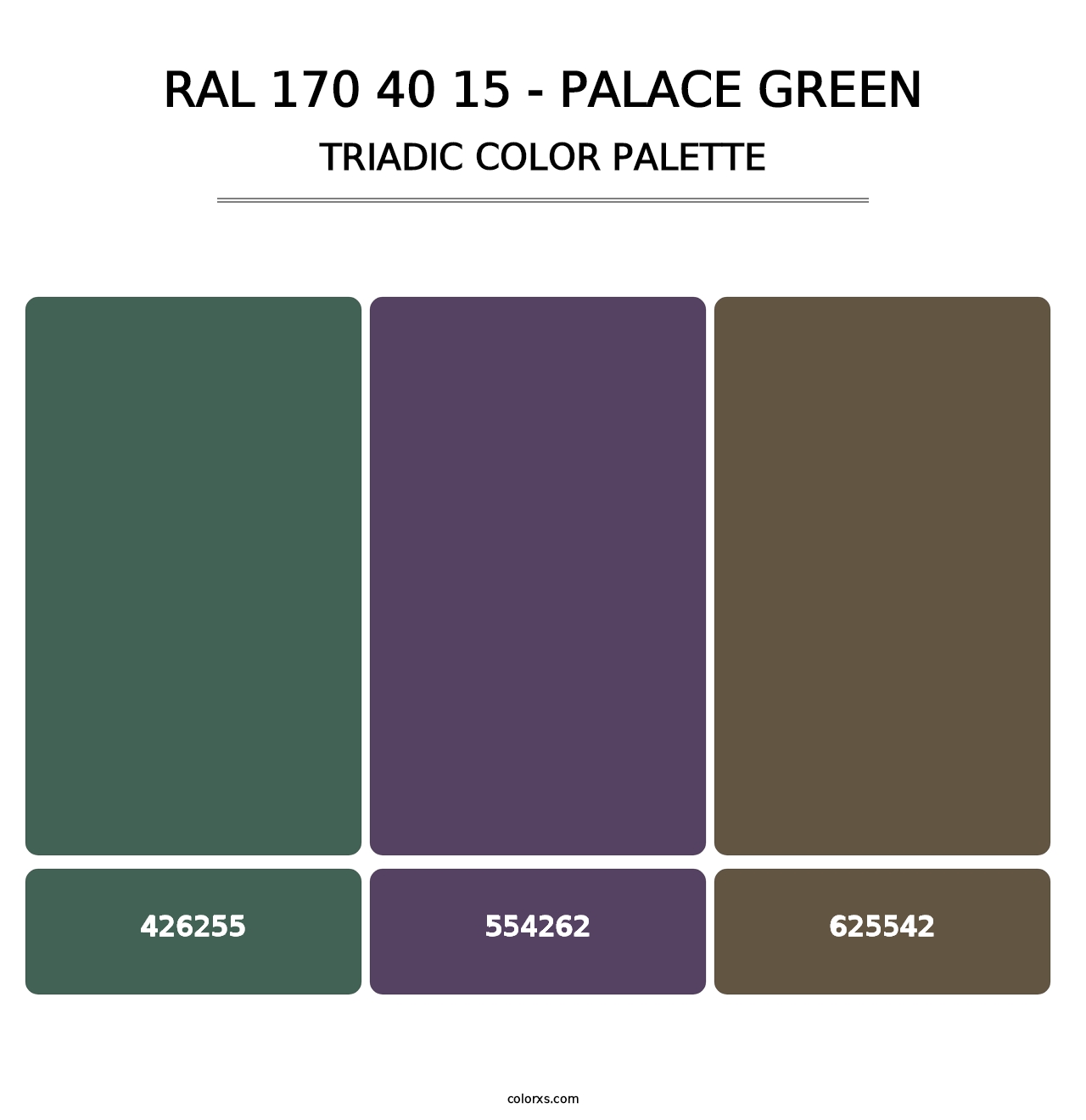 RAL 170 40 15 - Palace Green - Triadic Color Palette