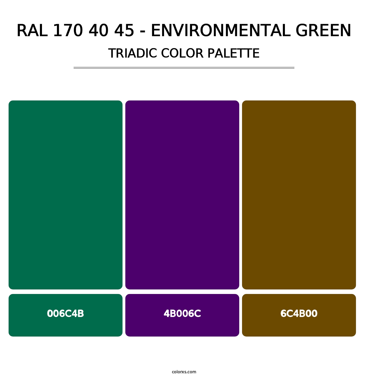RAL 170 40 45 - Environmental Green - Triadic Color Palette