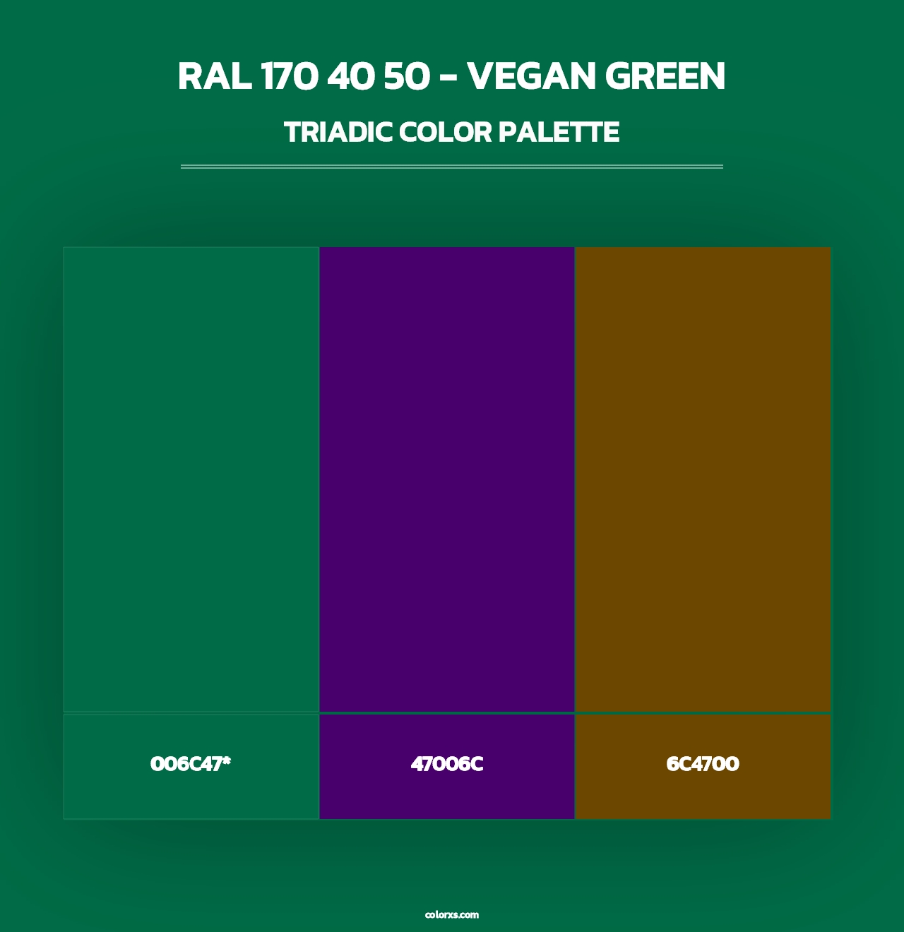 RAL 170 40 50 - Vegan Green - Triadic Color Palette