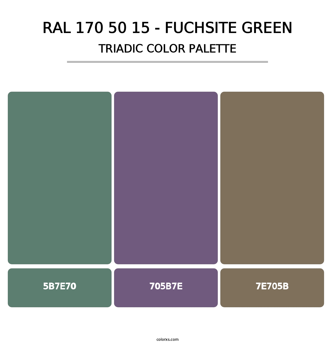 RAL 170 50 15 - Fuchsite Green - Triadic Color Palette