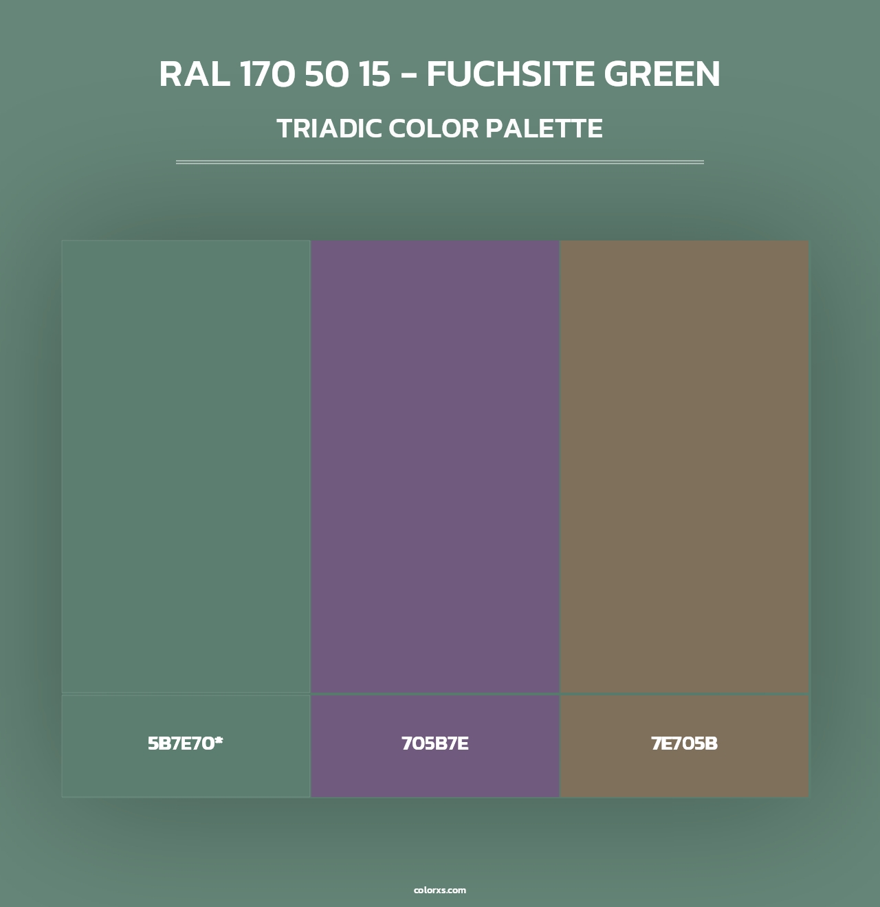 RAL 170 50 15 - Fuchsite Green - Triadic Color Palette