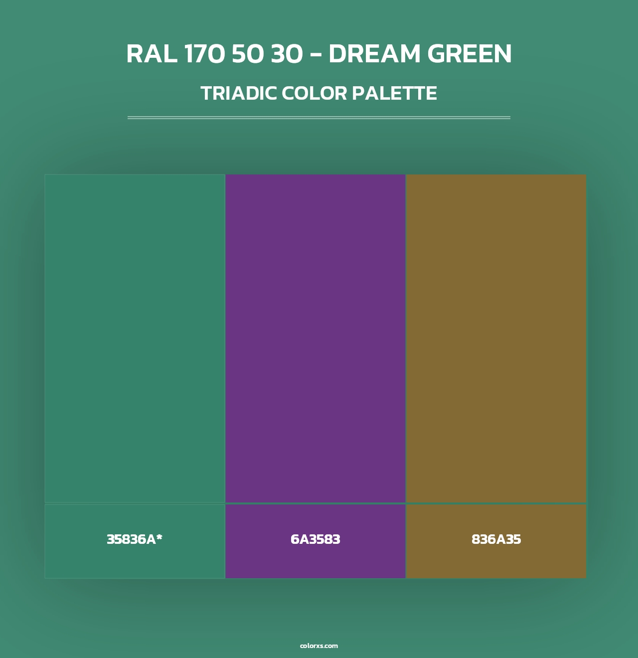 RAL 170 50 30 - Dream Green - Triadic Color Palette