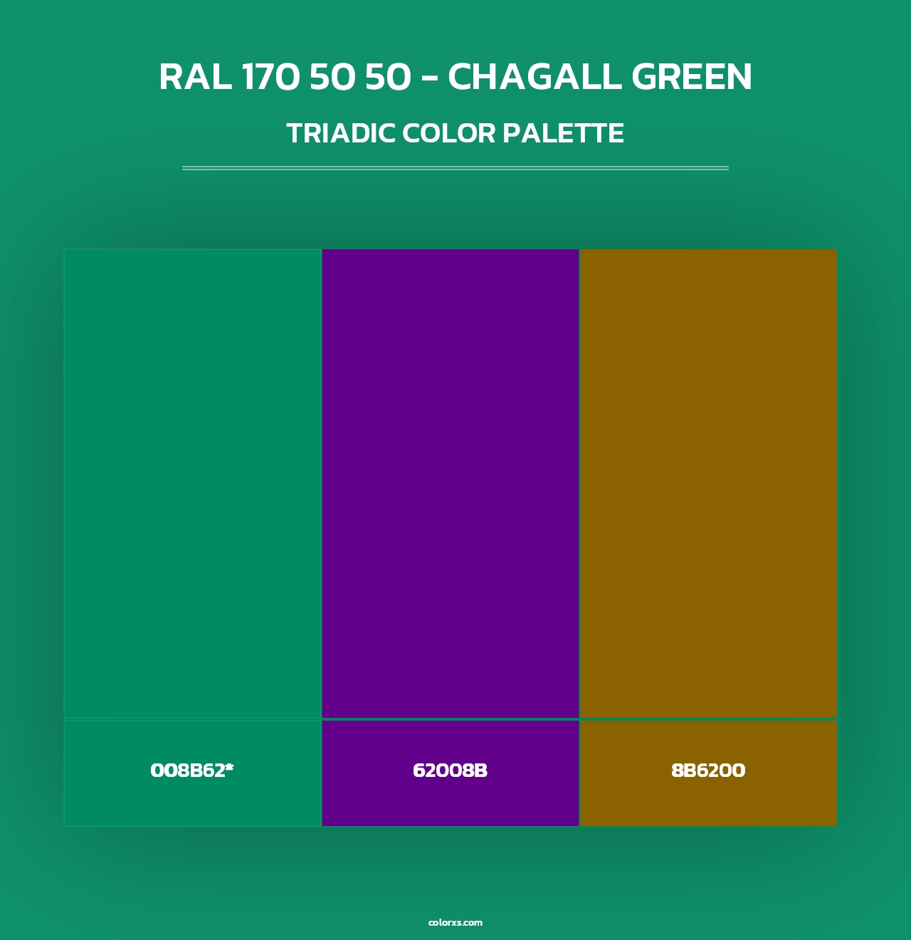 RAL 170 50 50 - Chagall Green - Triadic Color Palette