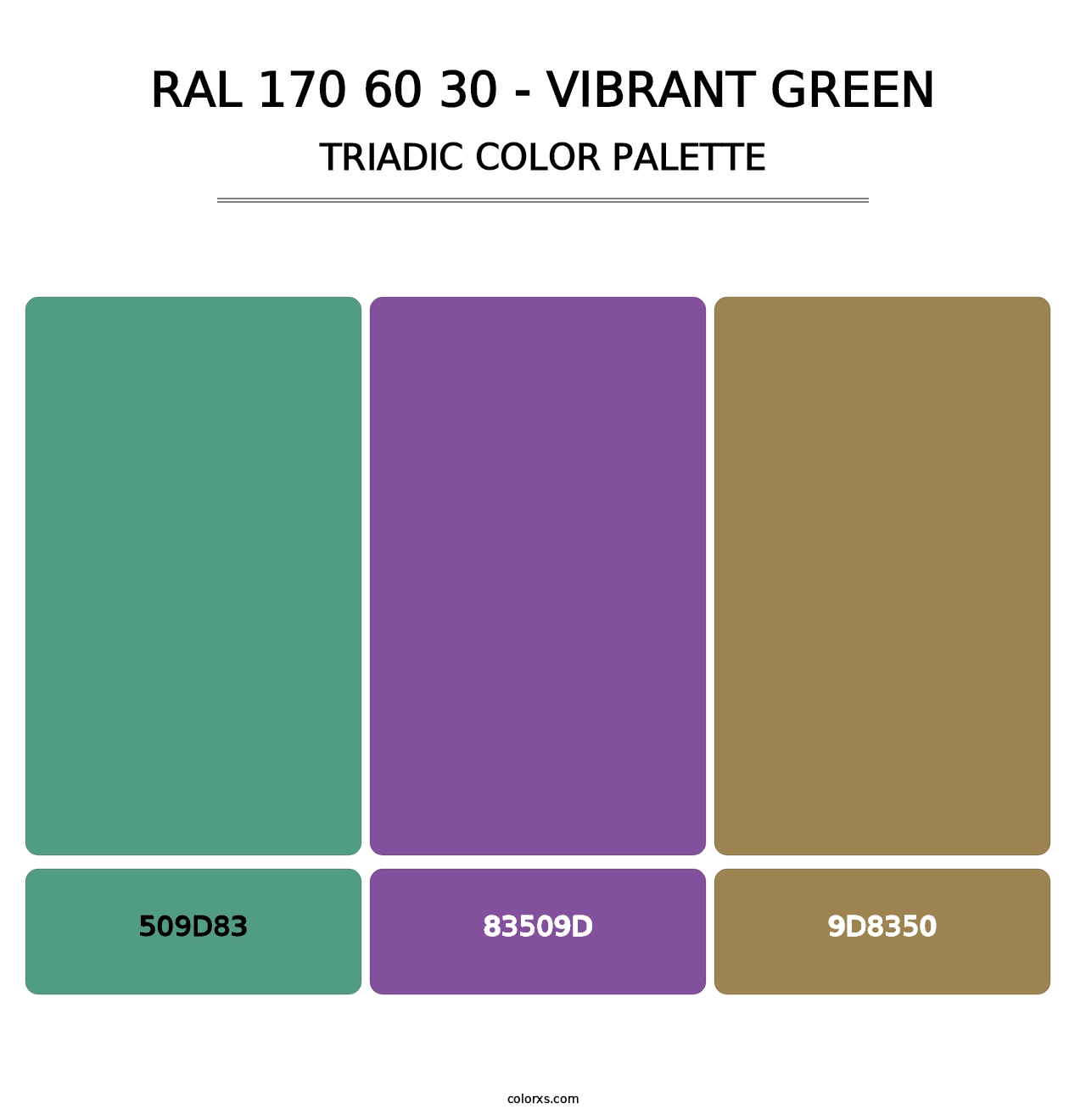 RAL 170 60 30 - Vibrant Green - Triadic Color Palette