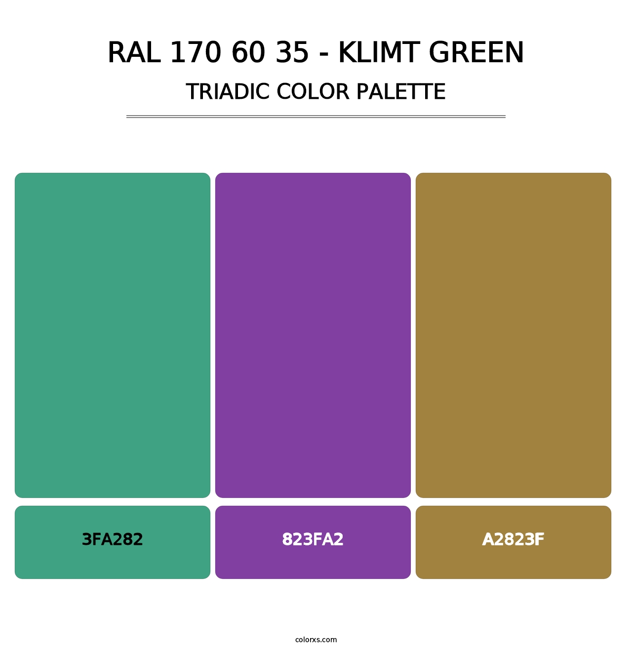 RAL 170 60 35 - Klimt Green - Triadic Color Palette