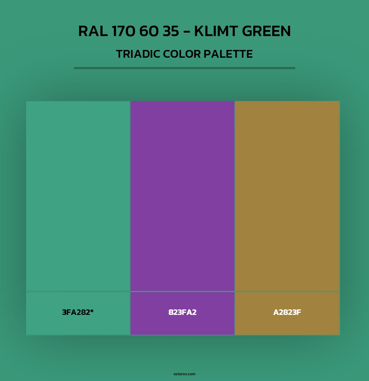 RAL 170 60 35 - Klimt Green - Triadic Color Palette