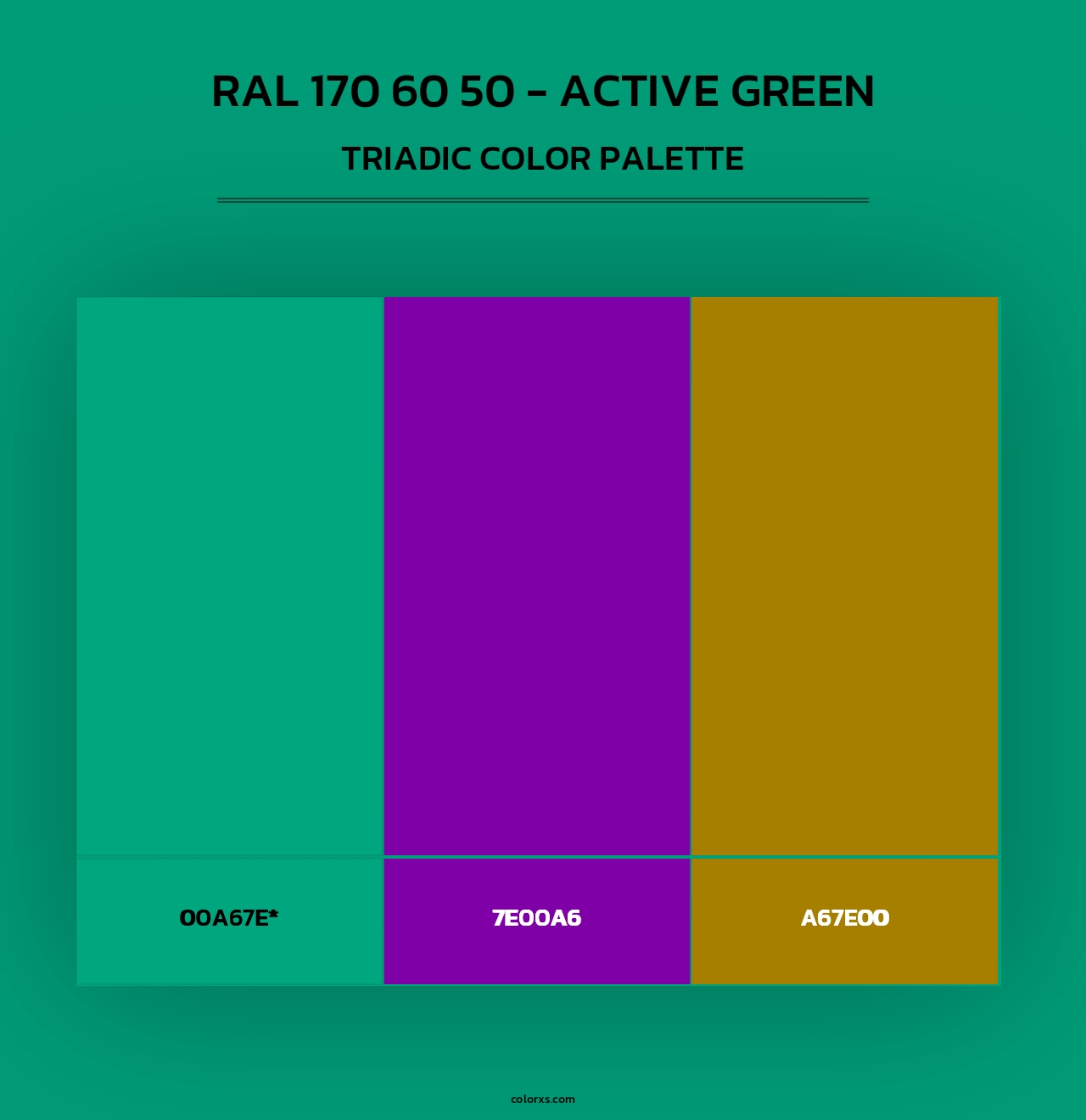 RAL 170 60 50 - Active Green - Triadic Color Palette