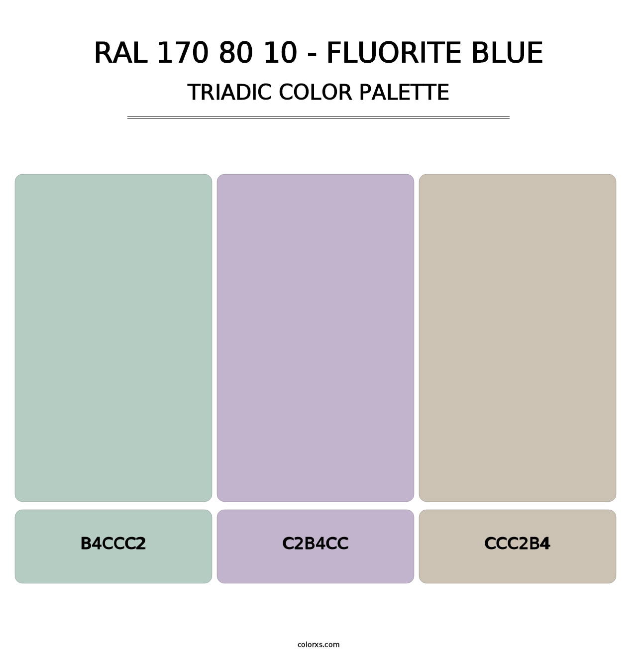 RAL 170 80 10 - Fluorite Blue - Triadic Color Palette