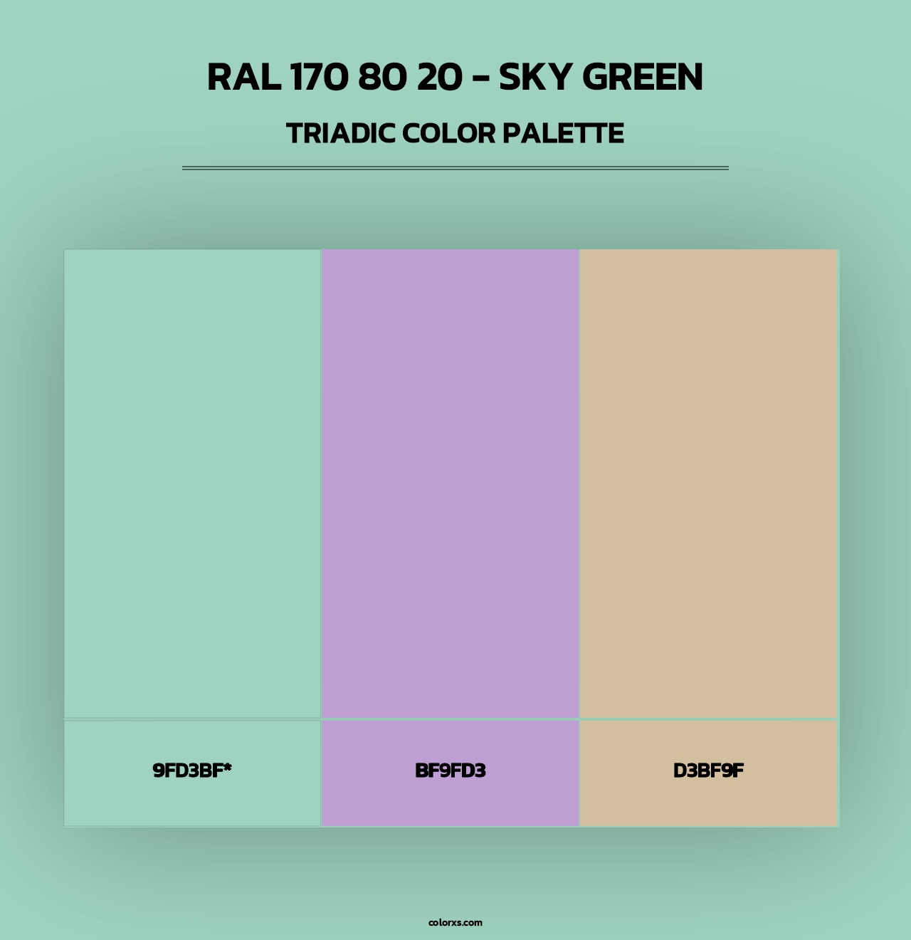 RAL 170 80 20 - Sky Green - Triadic Color Palette