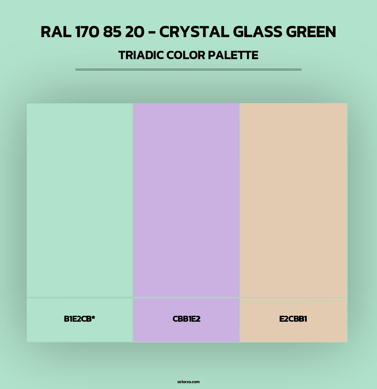 RAL 170 85 20 - Crystal Glass Green - Triadic Color Palette