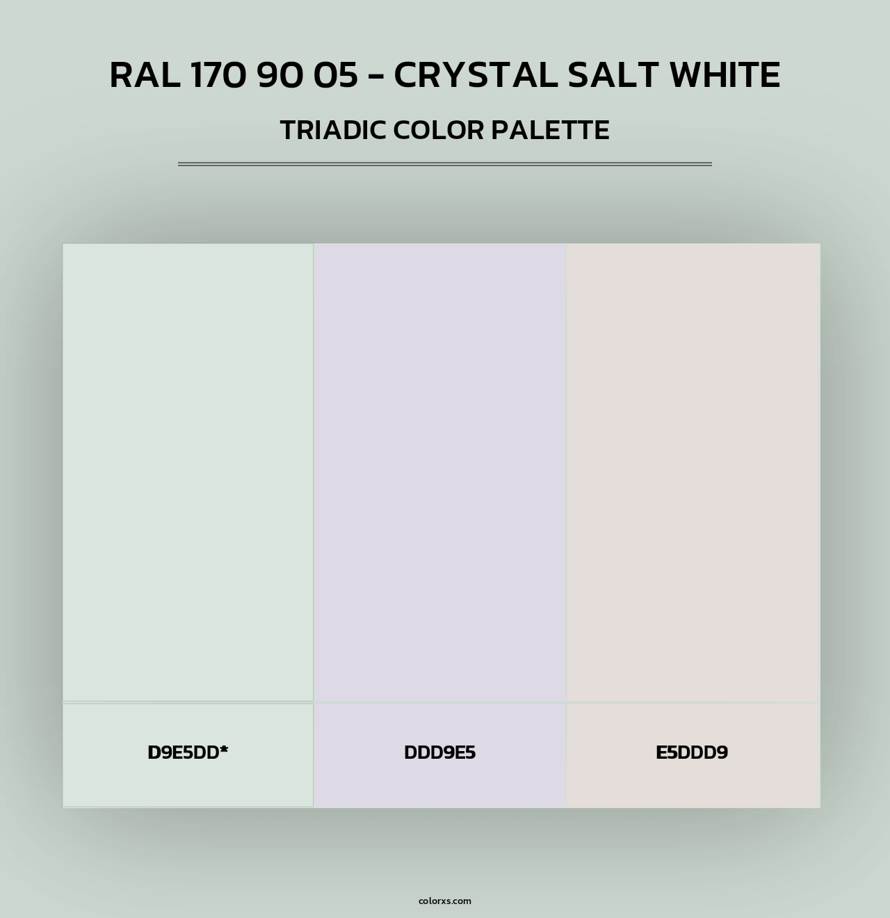 RAL 170 90 05 - Crystal Salt White - Triadic Color Palette