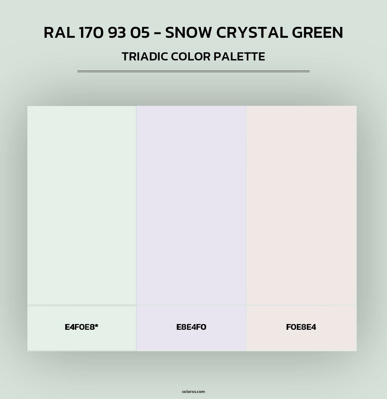 RAL 170 93 05 - Snow Crystal Green - Triadic Color Palette