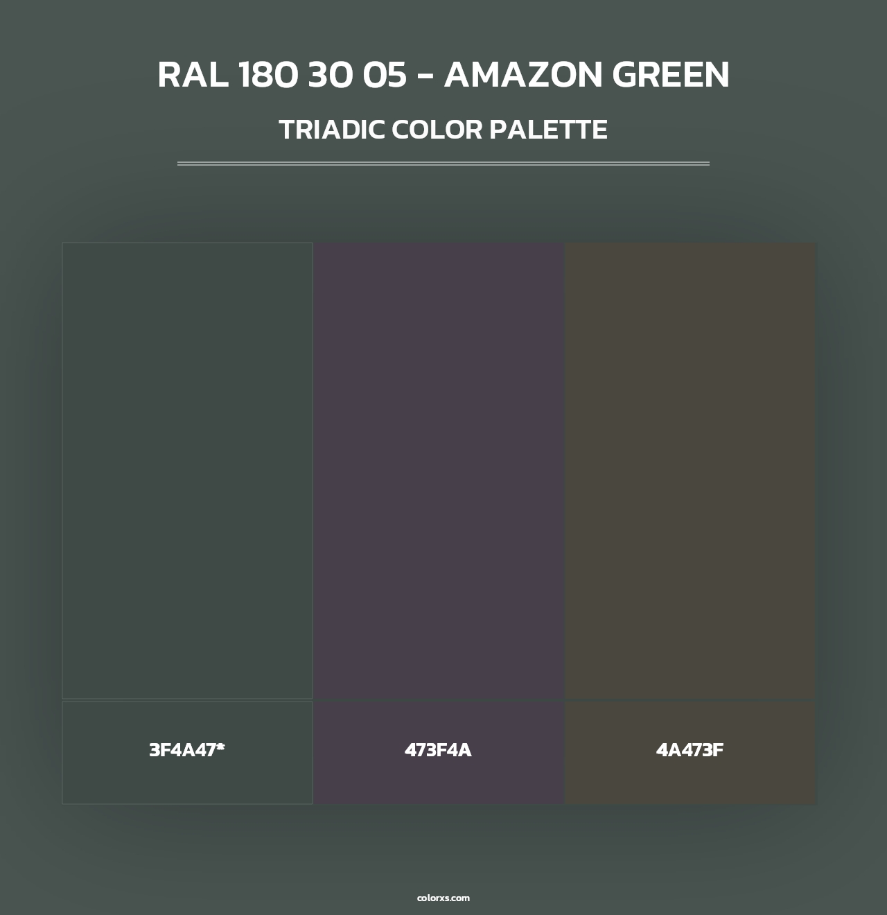 RAL 180 30 05 - Amazon Green - Triadic Color Palette