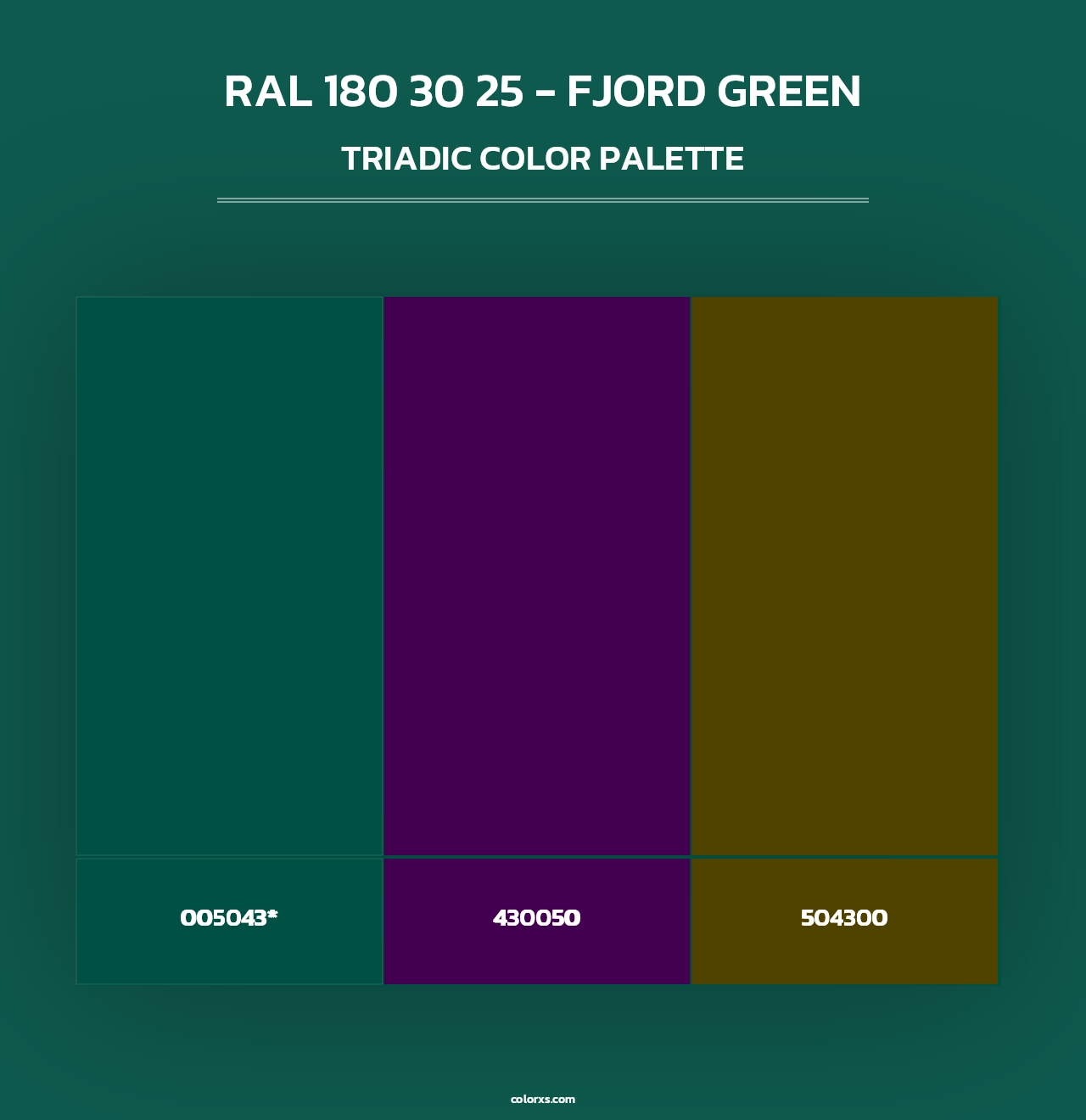 RAL 180 30 25 - Fjord Green - Triadic Color Palette