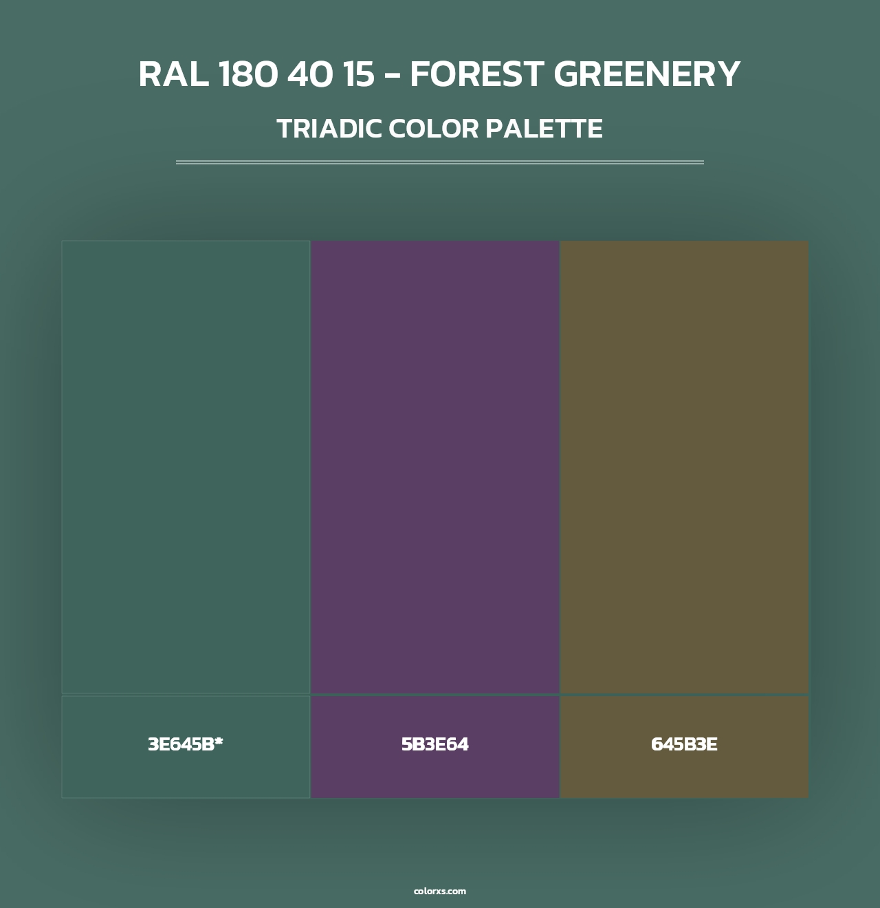RAL 180 40 15 - Forest Greenery - Triadic Color Palette