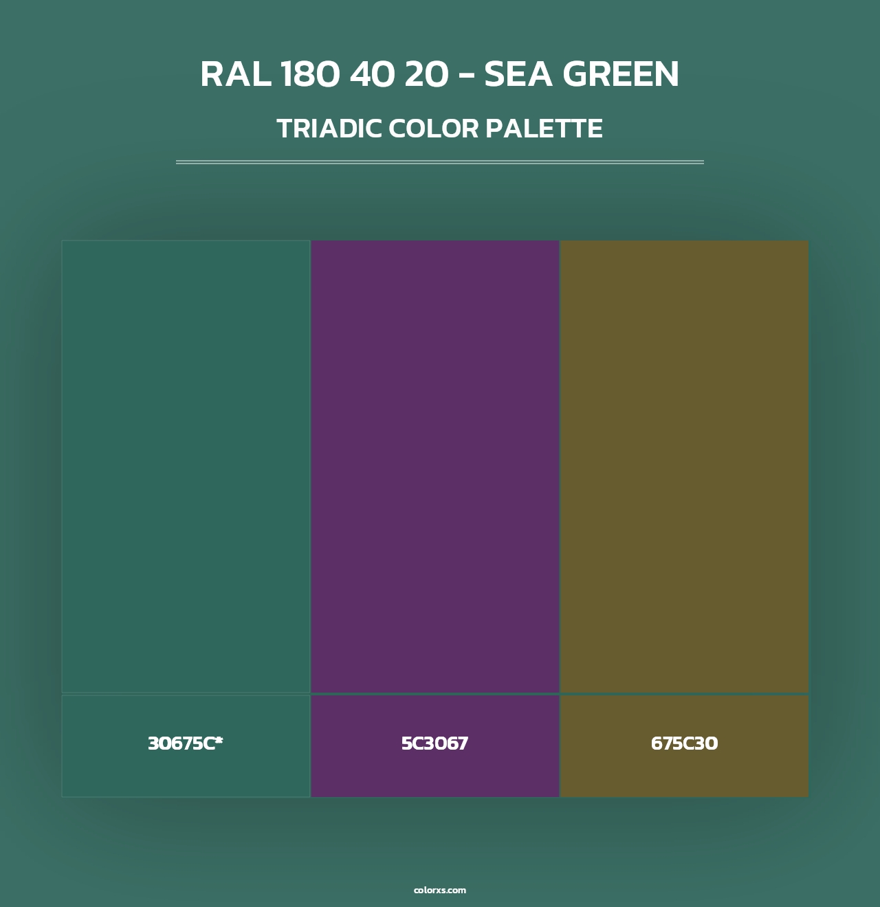 RAL 180 40 20 - Sea Green - Triadic Color Palette