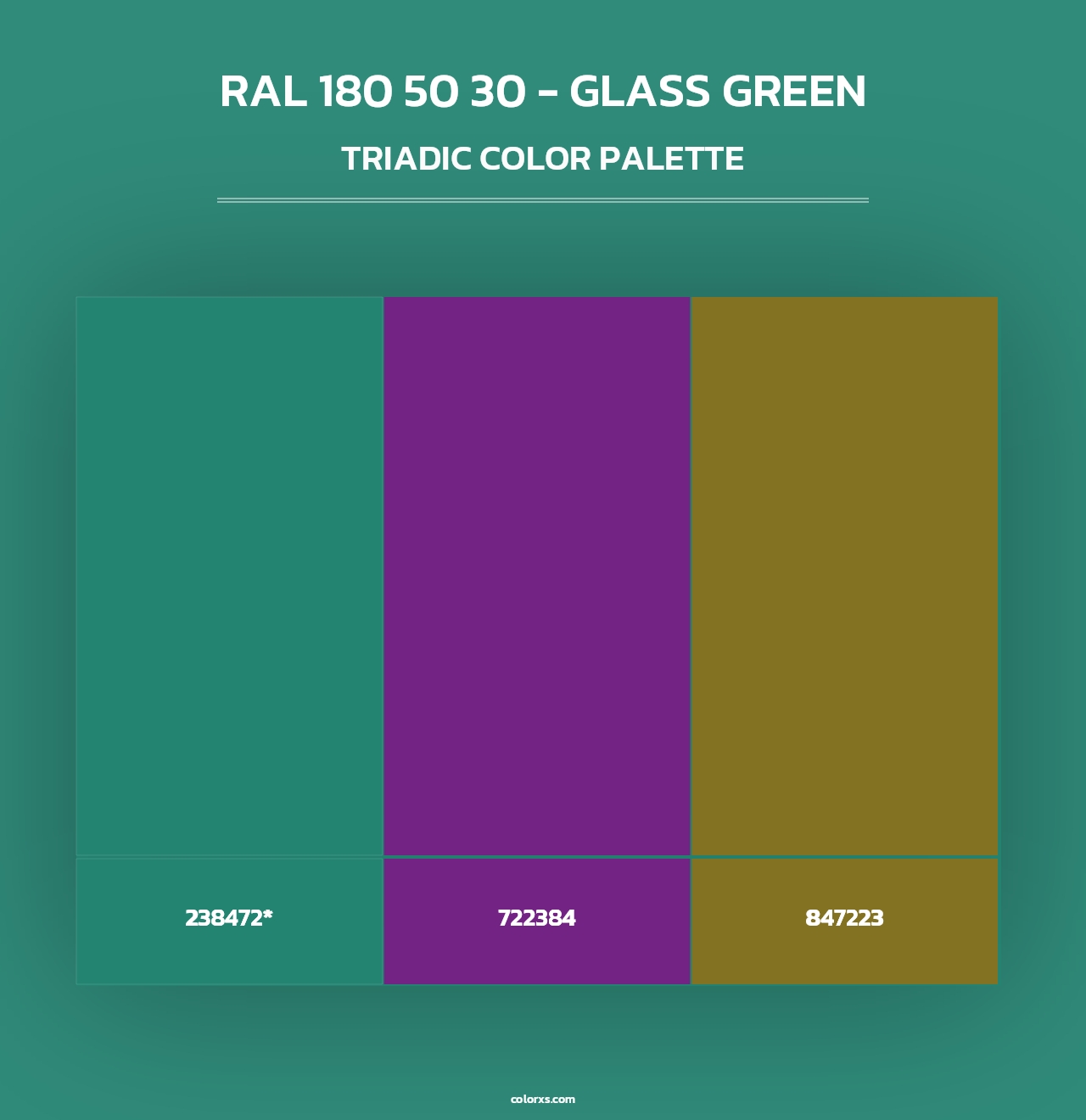 RAL 180 50 30 - Glass Green - Triadic Color Palette