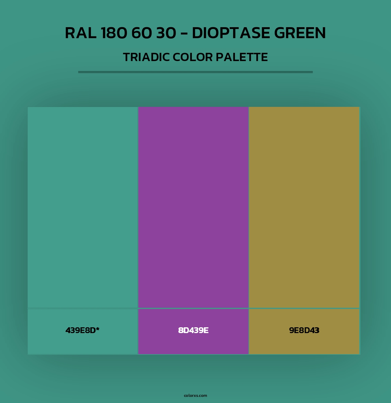 RAL 180 60 30 - Dioptase Green - Triadic Color Palette