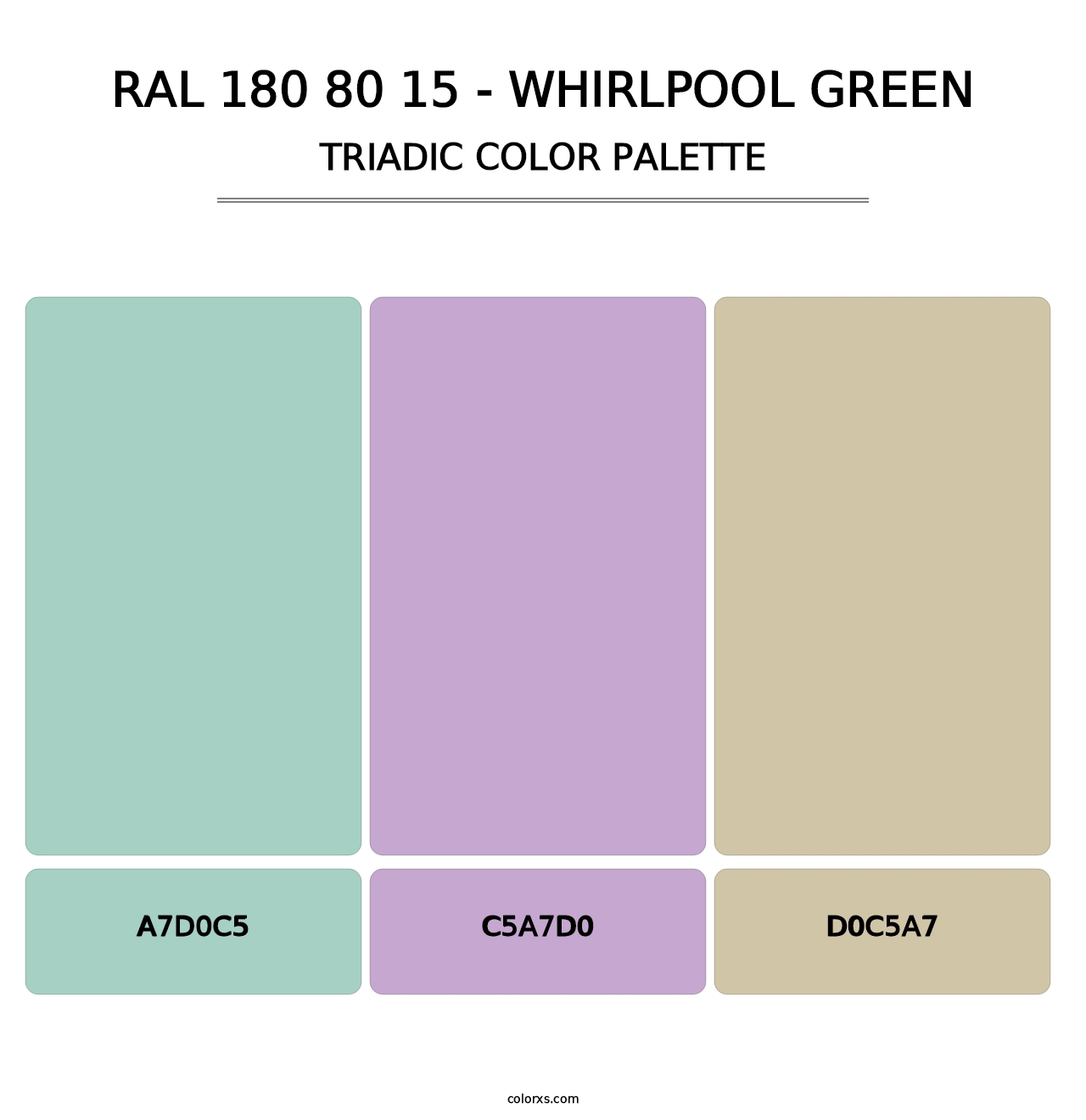 RAL 180 80 15 - Whirlpool Green - Triadic Color Palette