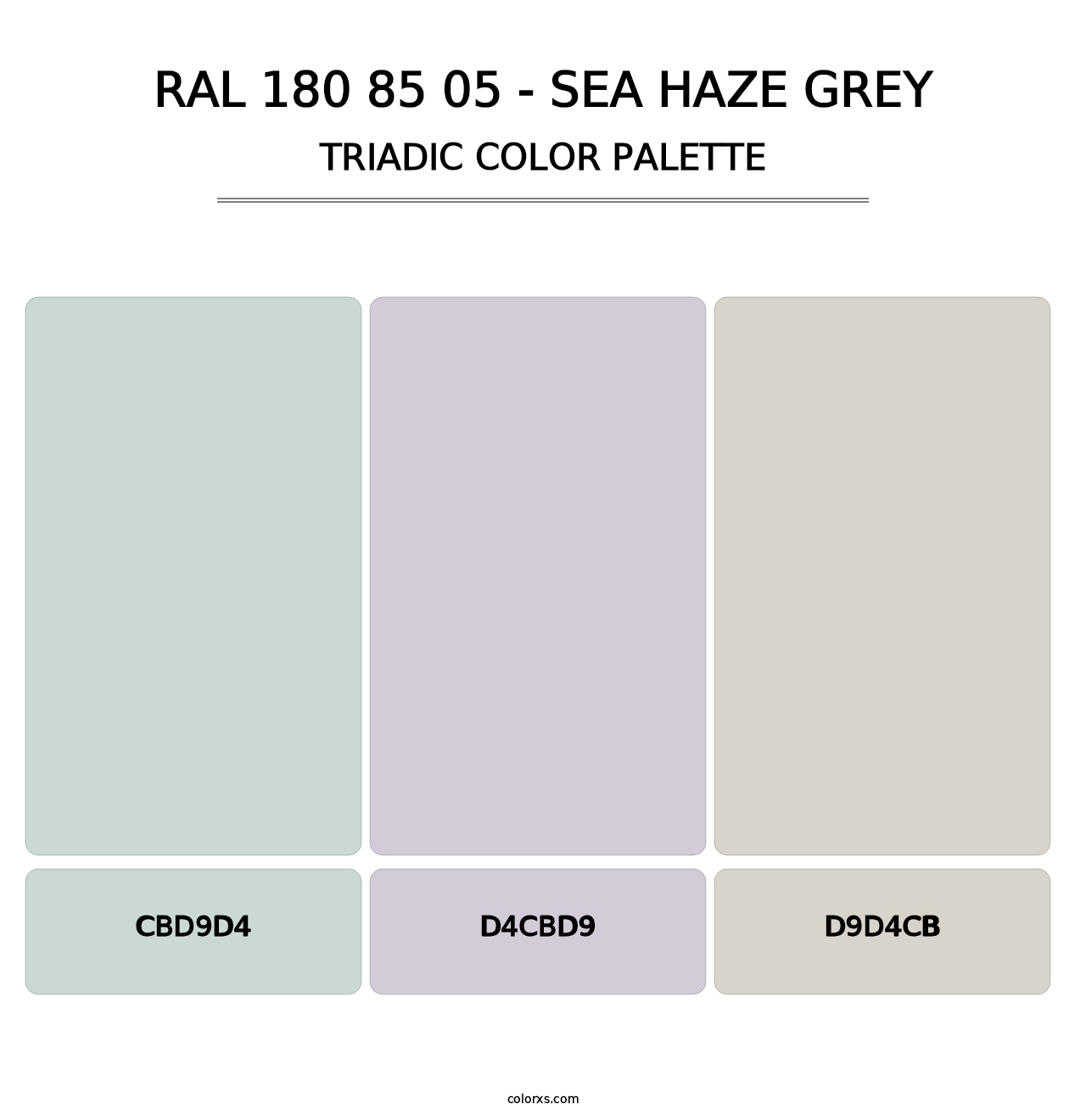 RAL 180 85 05 - Sea Haze Grey - Triadic Color Palette