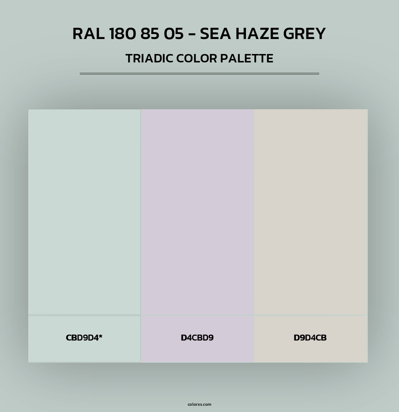 RAL 180 85 05 - Sea Haze Grey - Triadic Color Palette
