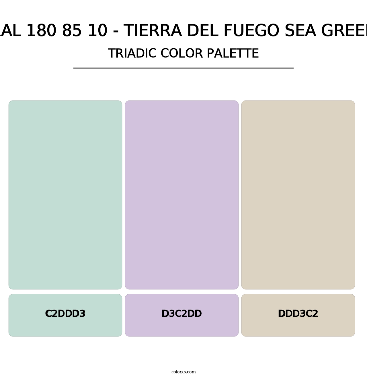 RAL 180 85 10 - Tierra Del Fuego Sea Green - Triadic Color Palette