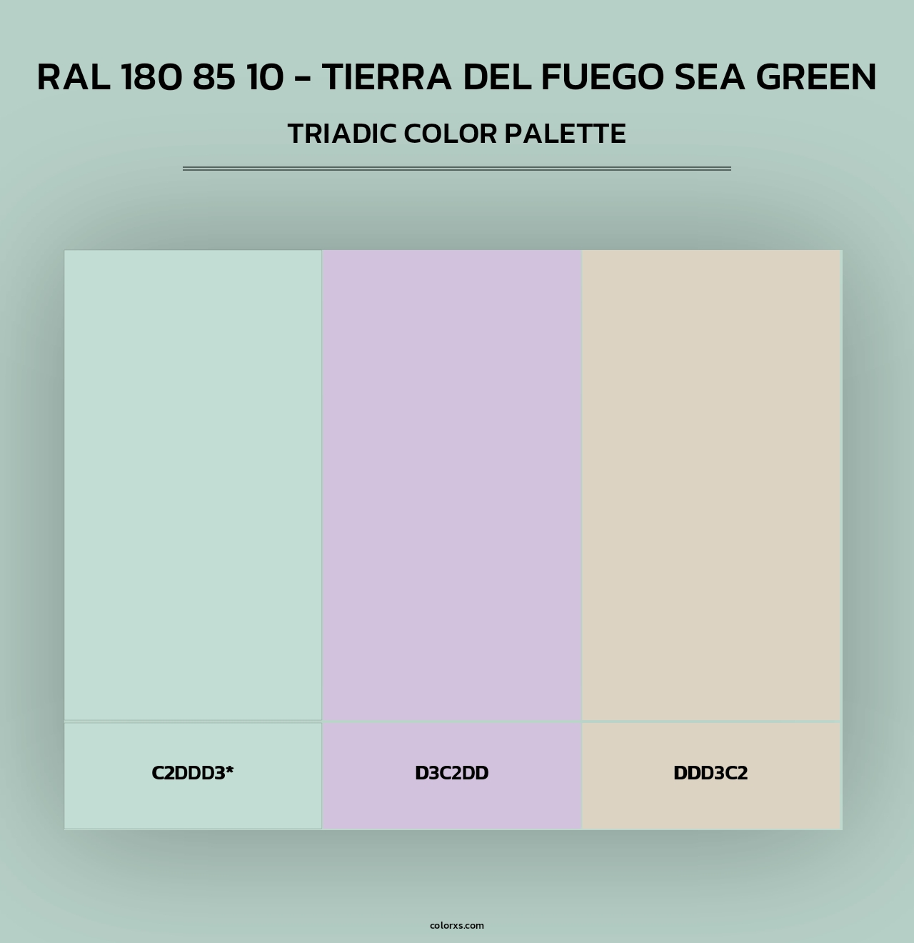 RAL 180 85 10 - Tierra Del Fuego Sea Green - Triadic Color Palette