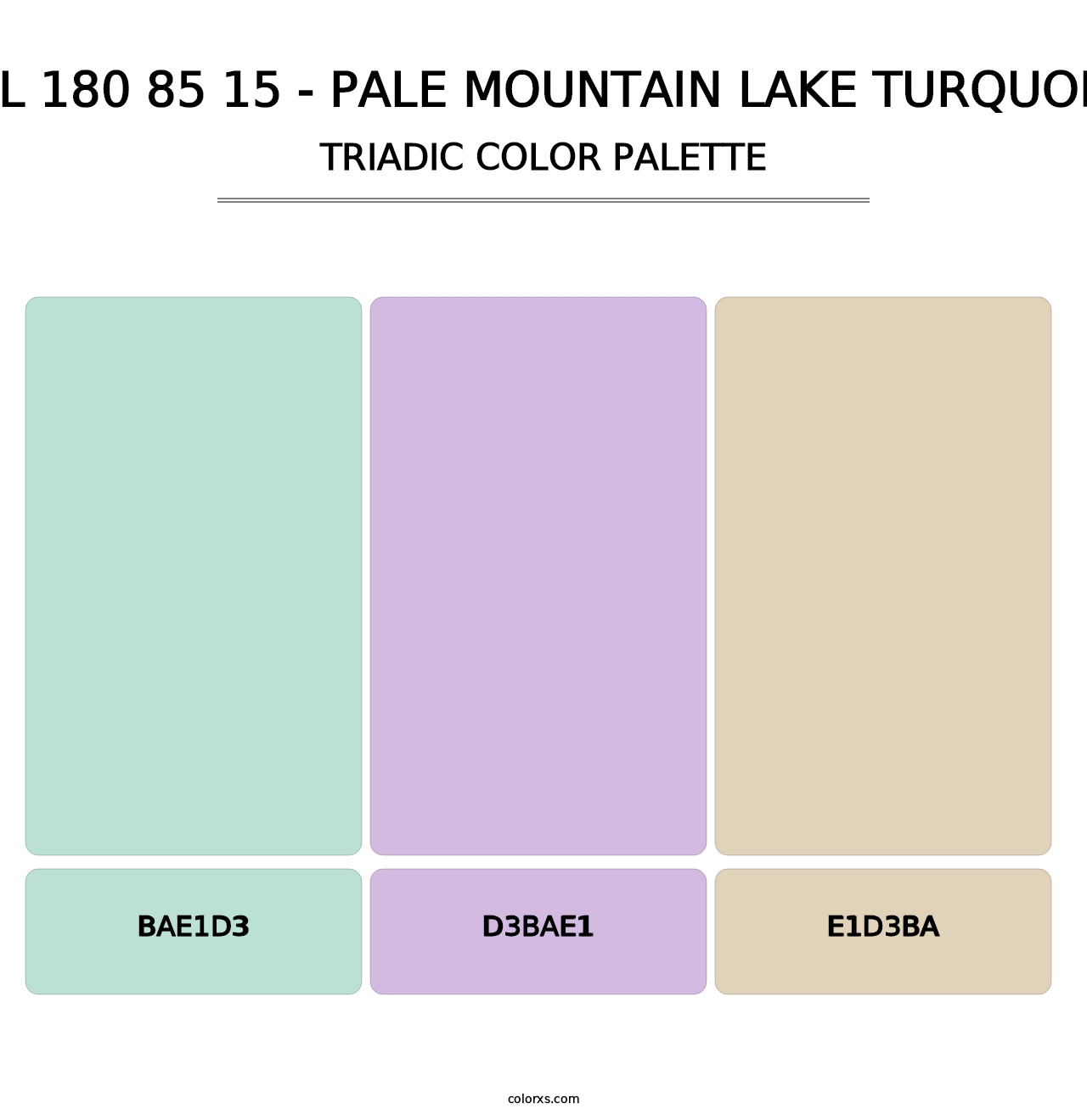 RAL 180 85 15 - Pale Mountain Lake Turquoise - Triadic Color Palette