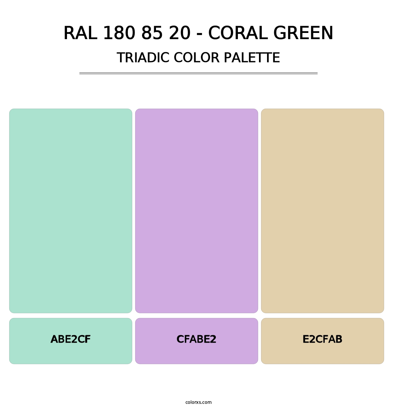 RAL 180 85 20 - Coral Green - Triadic Color Palette