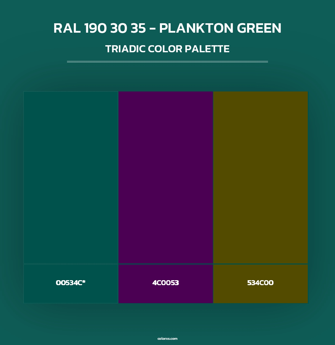 RAL 190 30 35 - Plankton Green - Triadic Color Palette
