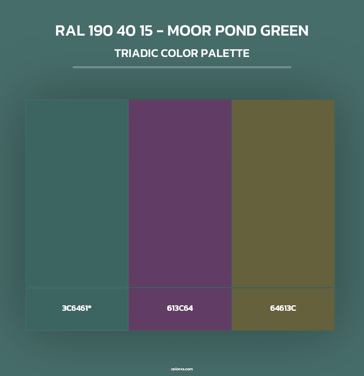 RAL 190 40 15 - Moor Pond Green - Triadic Color Palette