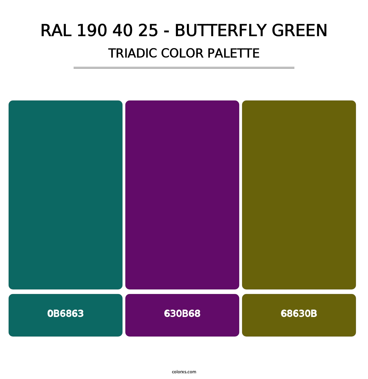 RAL 190 40 25 - Butterfly Green - Triadic Color Palette