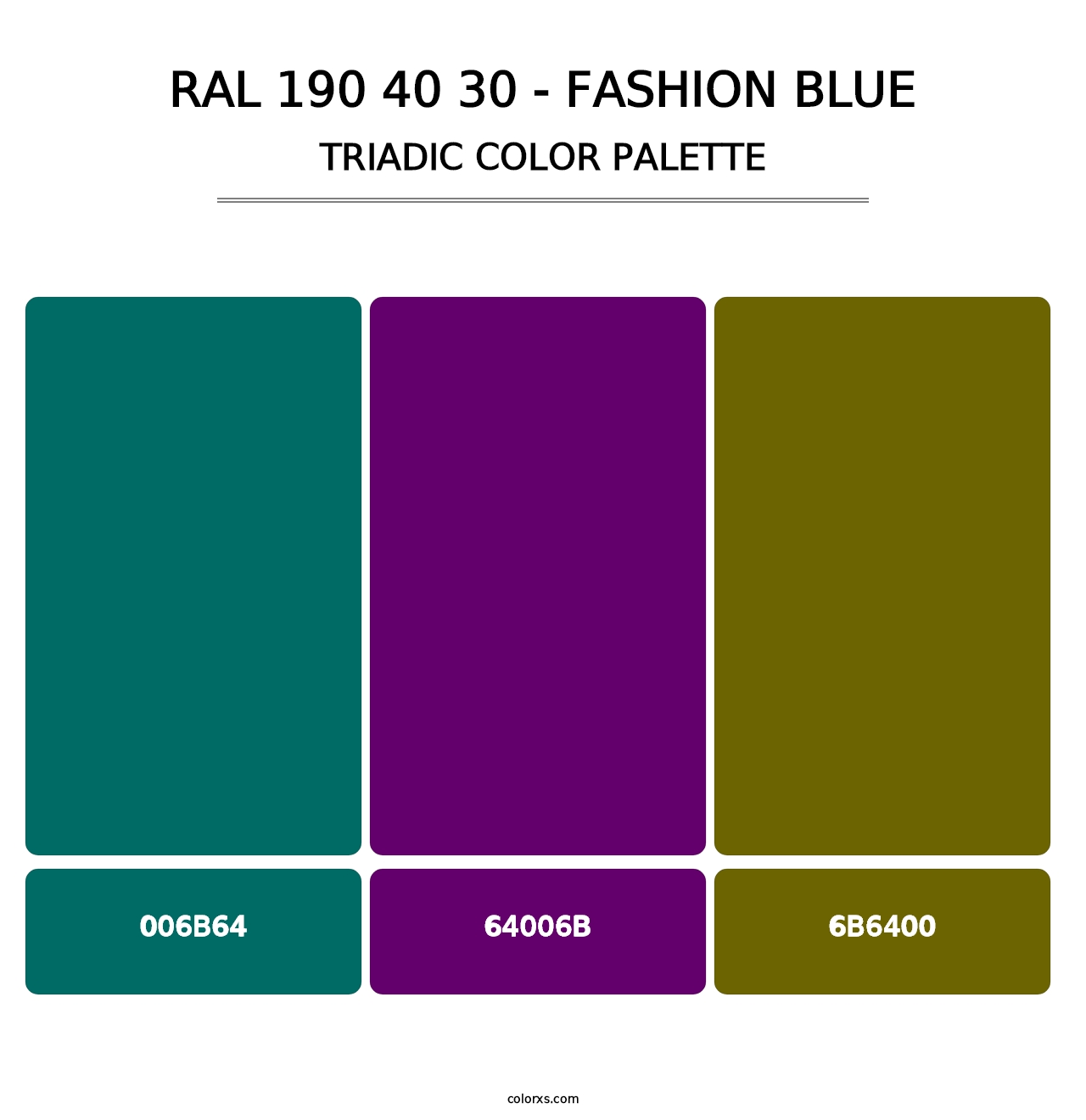 RAL 190 40 30 - Fashion Blue - Triadic Color Palette