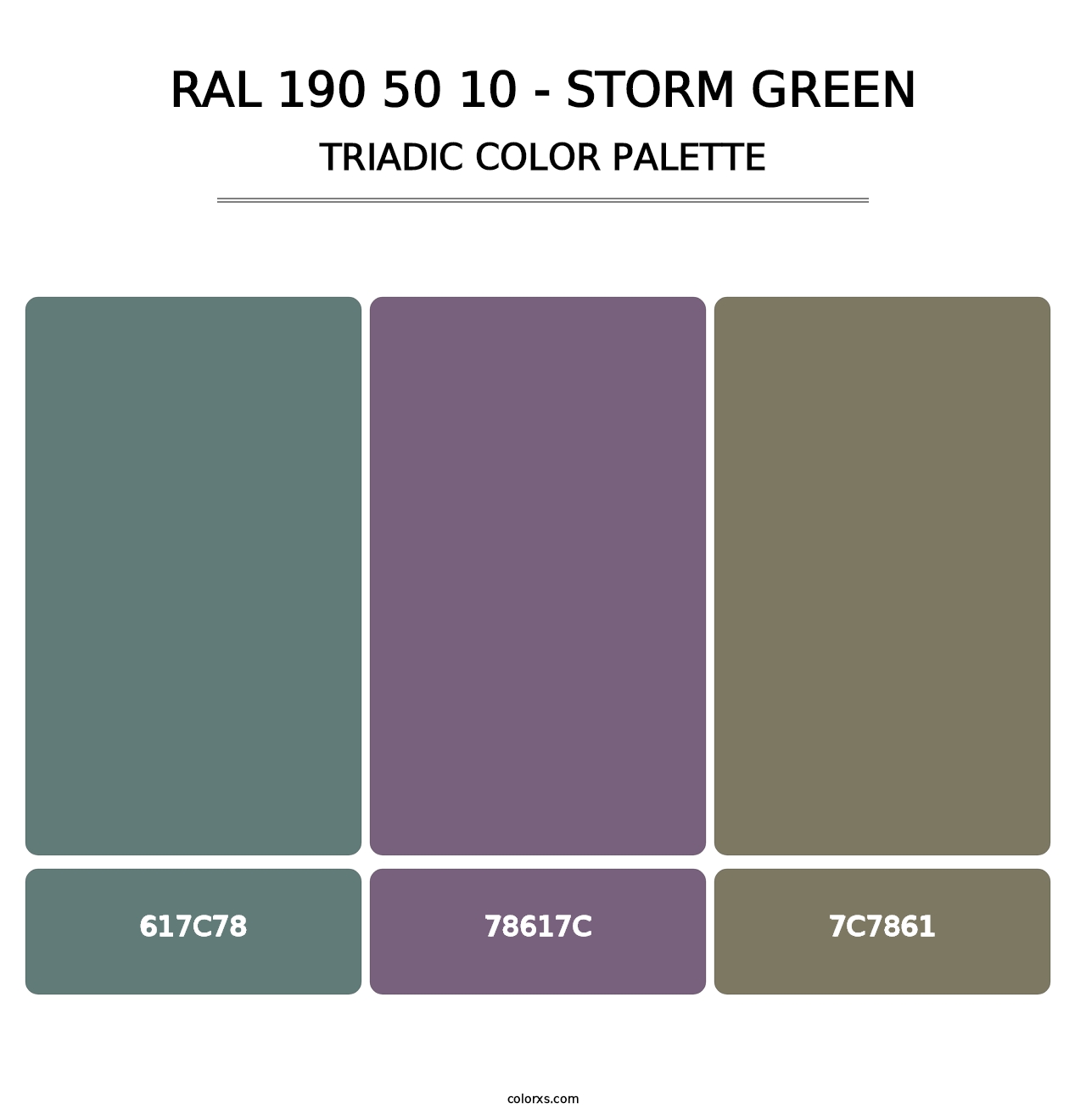 RAL 190 50 10 - Storm Green - Triadic Color Palette
