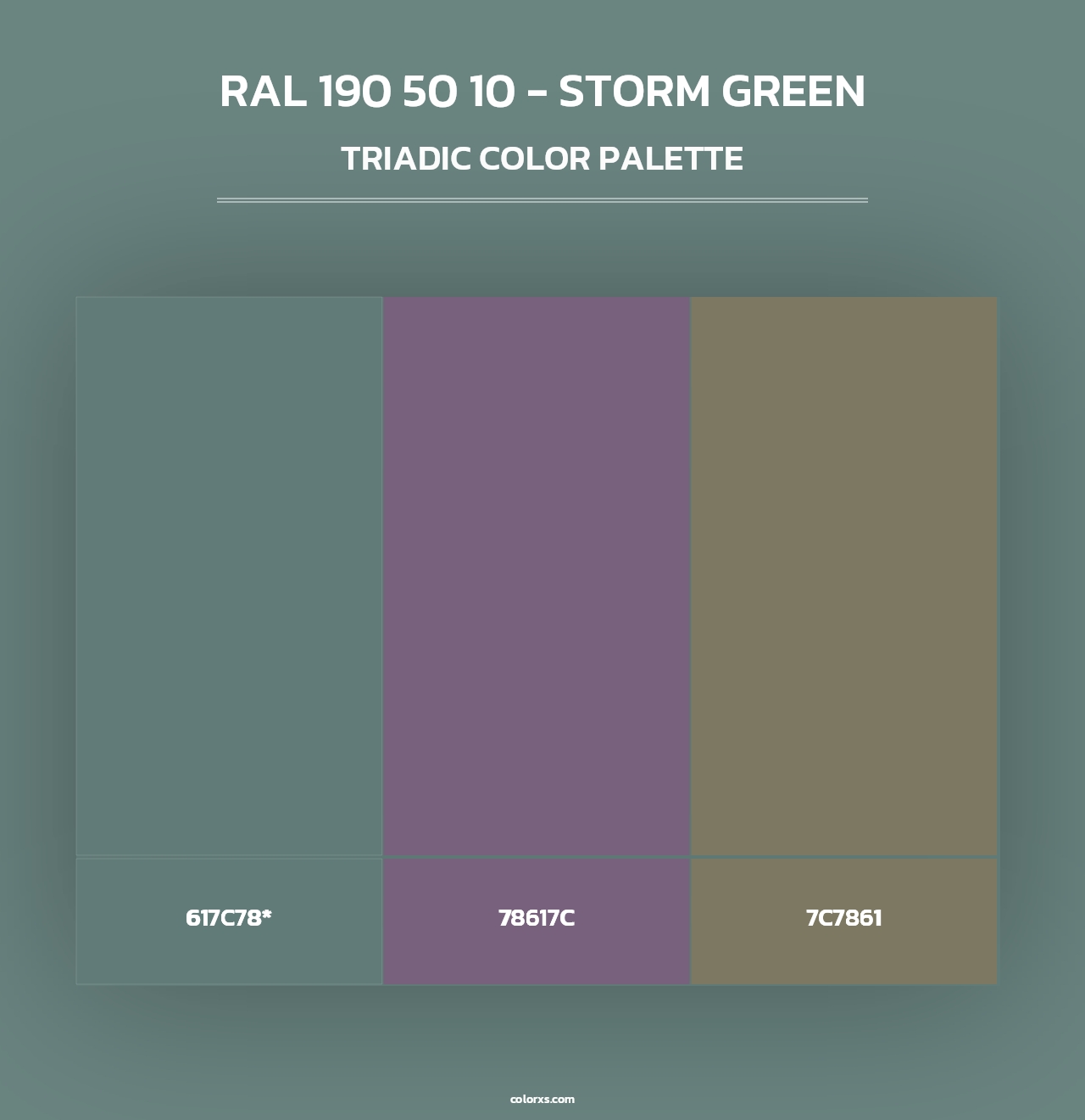 RAL 190 50 10 - Storm Green - Triadic Color Palette
