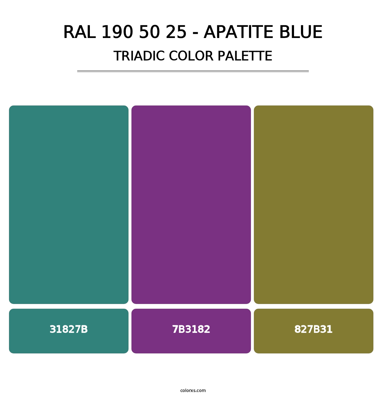 RAL 190 50 25 - Apatite Blue - Triadic Color Palette