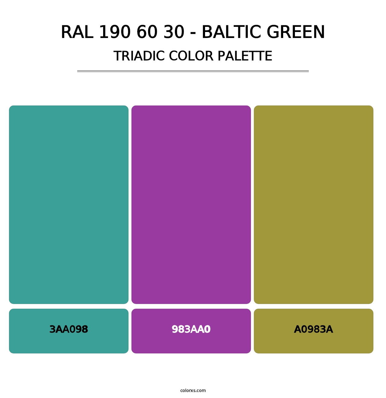 RAL 190 60 30 - Baltic Green - Triadic Color Palette
