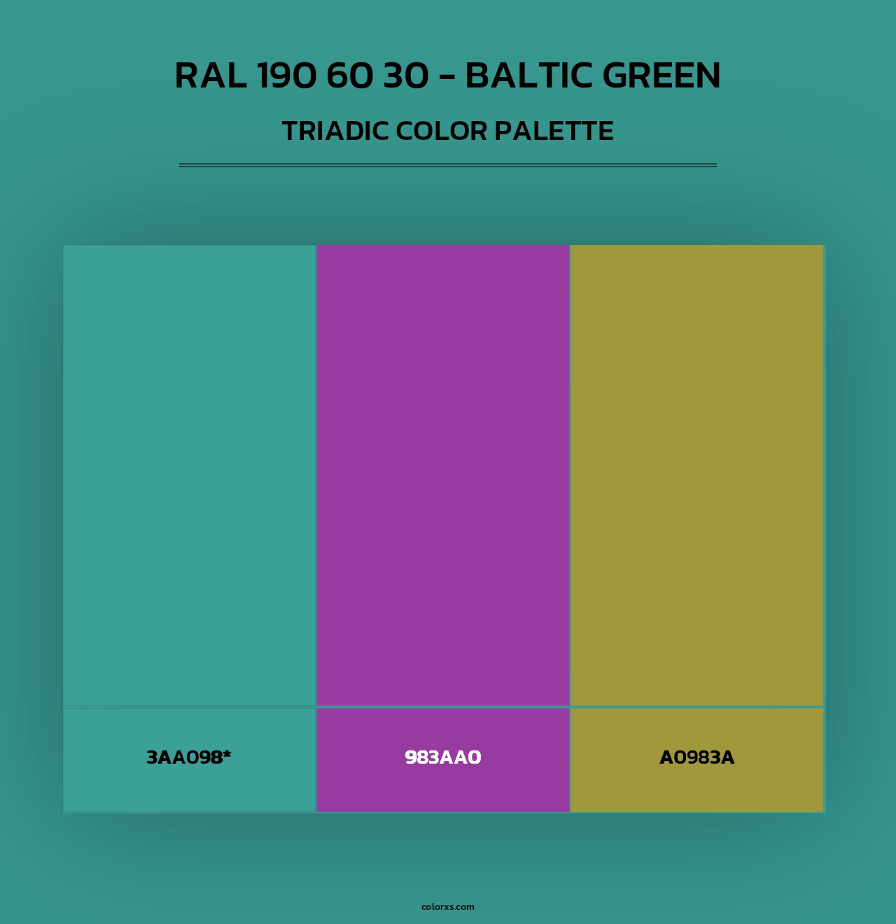 RAL 190 60 30 - Baltic Green - Triadic Color Palette