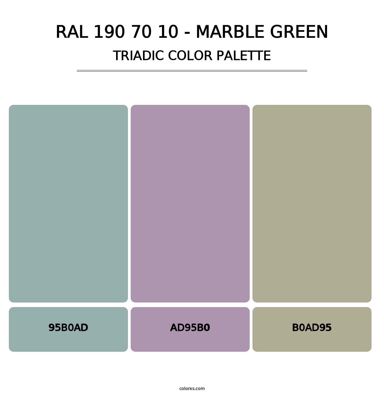 RAL 190 70 10 - Marble Green - Triadic Color Palette