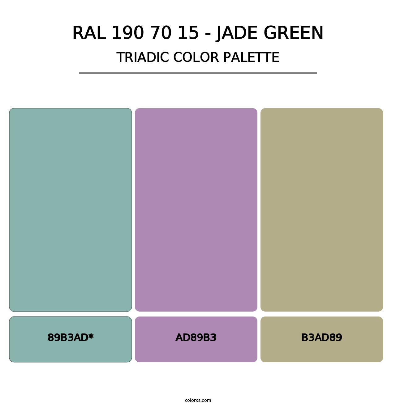 RAL 190 70 15 - Jade Green - Triadic Color Palette