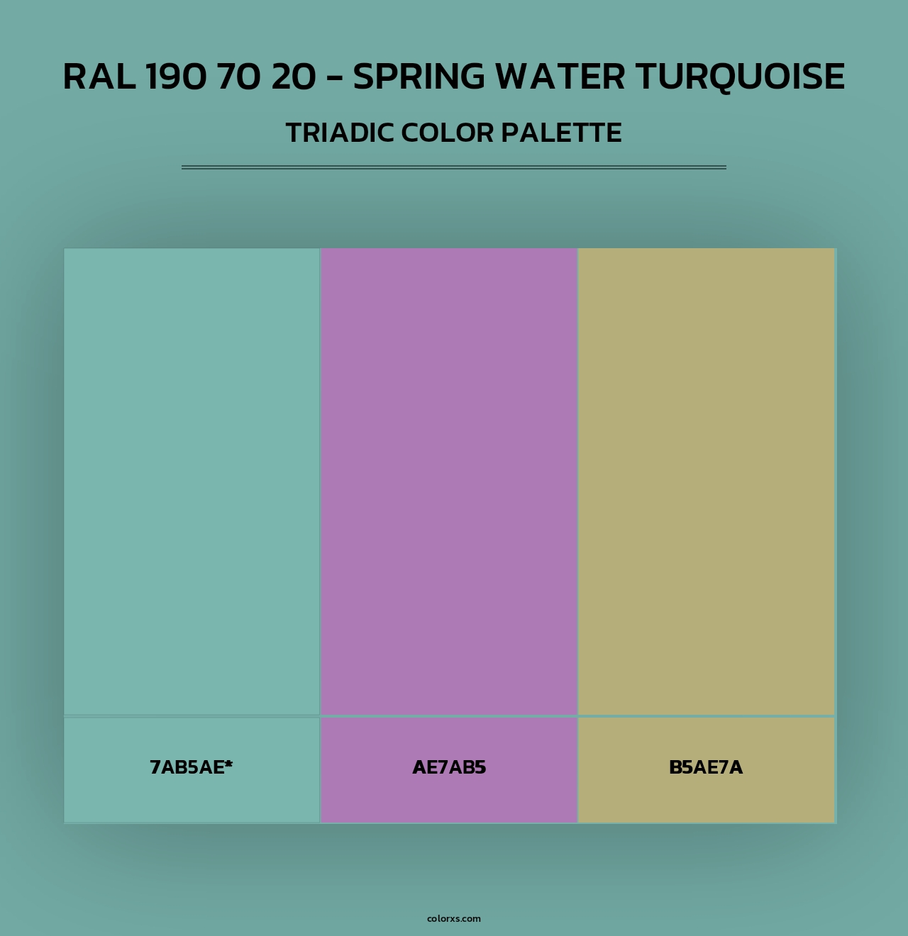 RAL 190 70 20 - Spring Water Turquoise - Triadic Color Palette