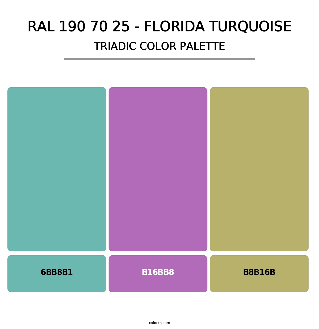 RAL 190 70 25 - Florida Turquoise - Triadic Color Palette