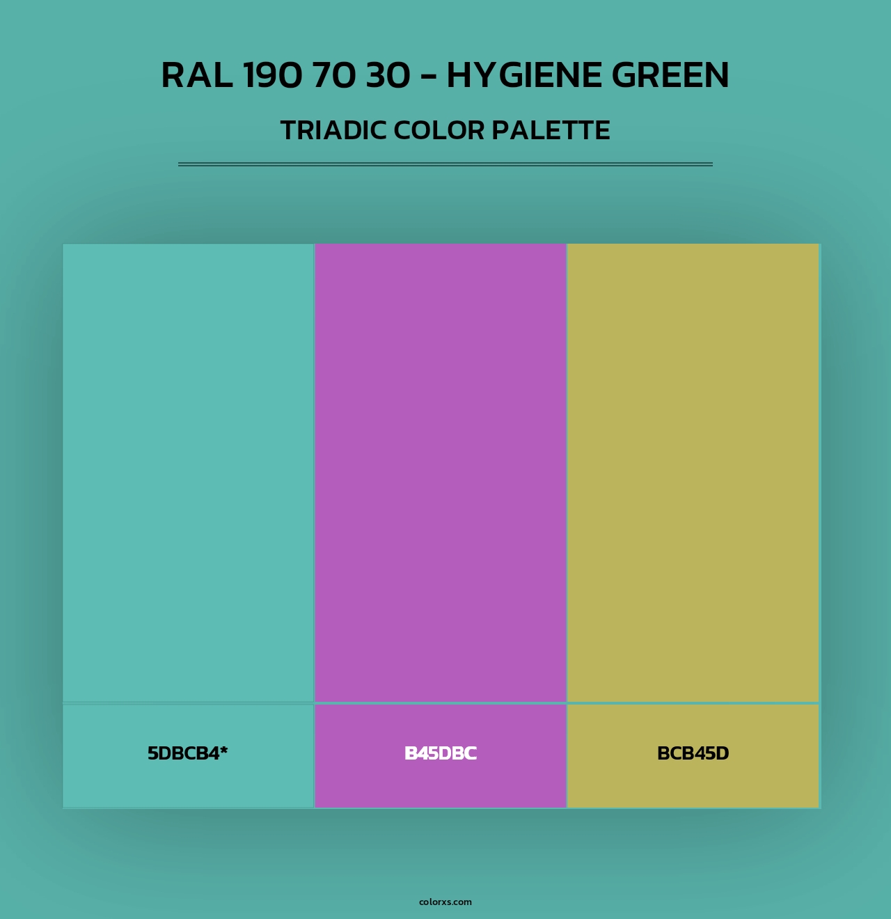 RAL 190 70 30 - Hygiene Green - Triadic Color Palette