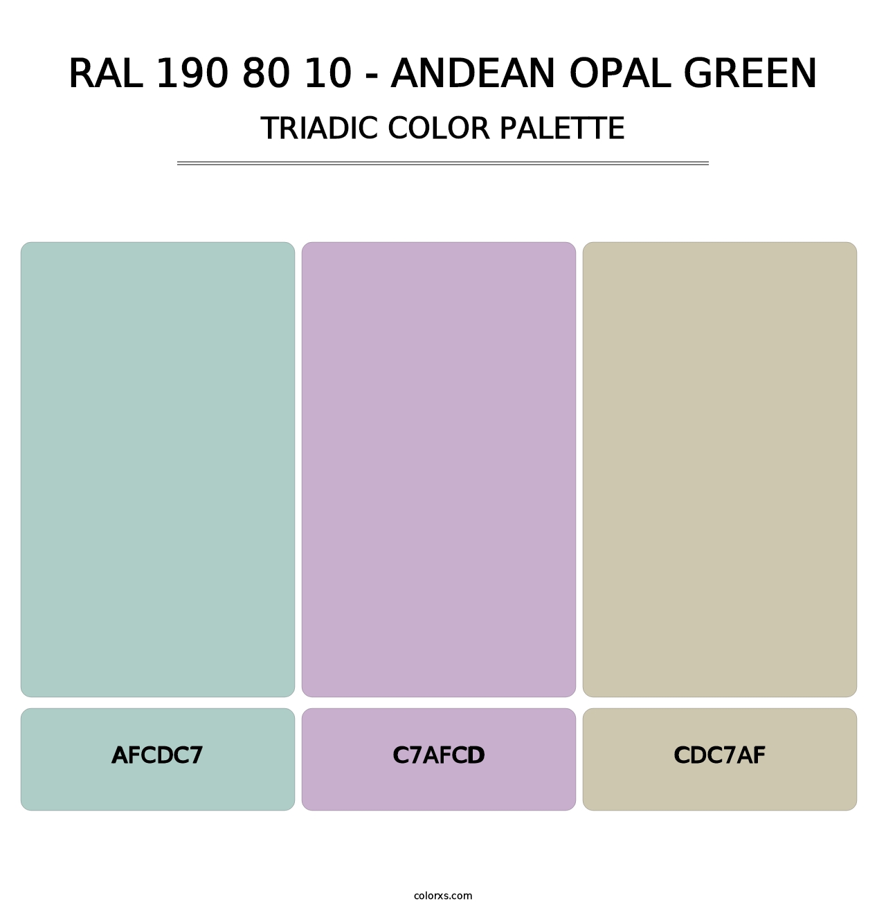 RAL 190 80 10 - Andean Opal Green - Triadic Color Palette