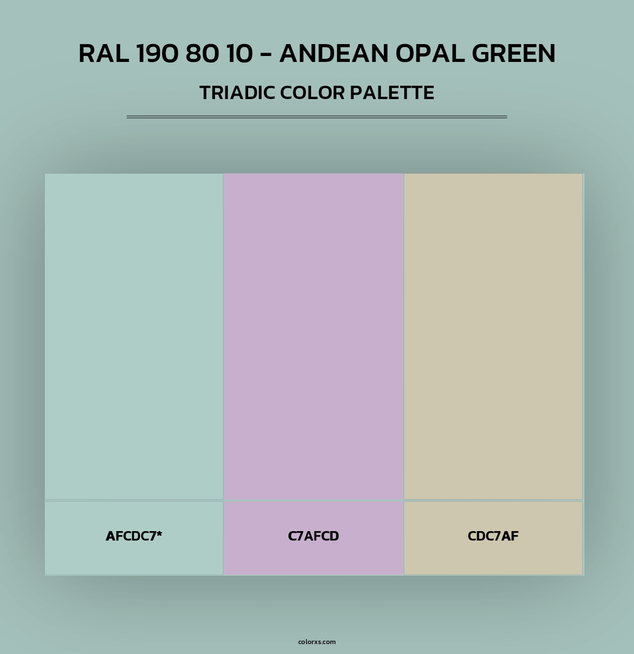 RAL 190 80 10 - Andean Opal Green - Triadic Color Palette