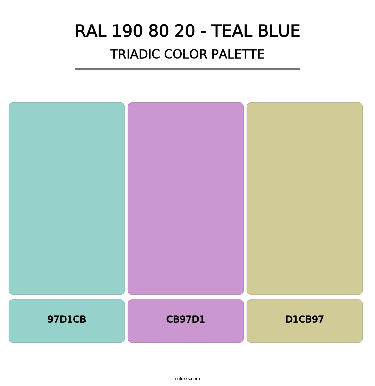 RAL 190 80 20 - Teal Blue - Triadic Color Palette