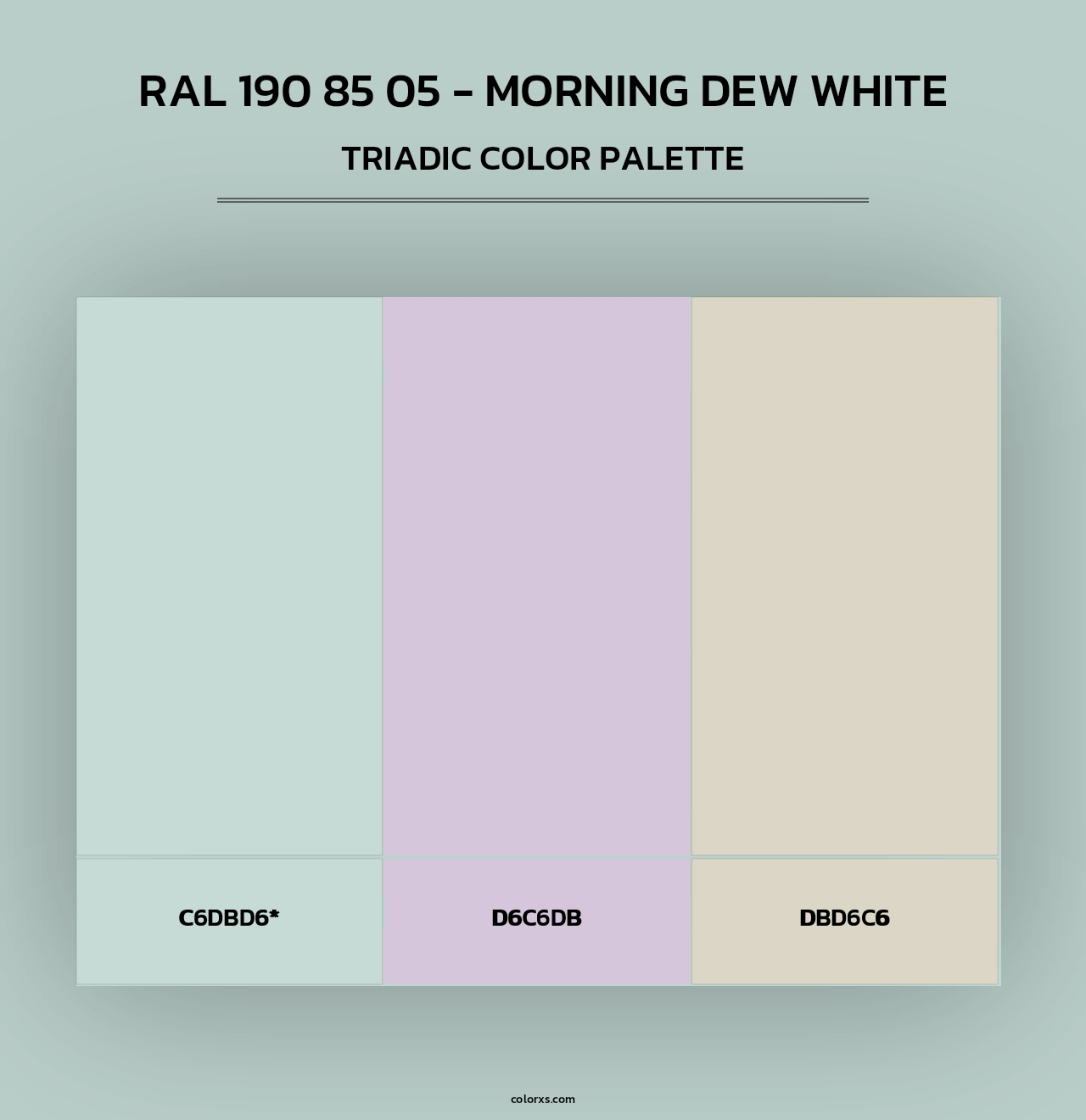 RAL 190 85 05 - Morning Dew White - Triadic Color Palette