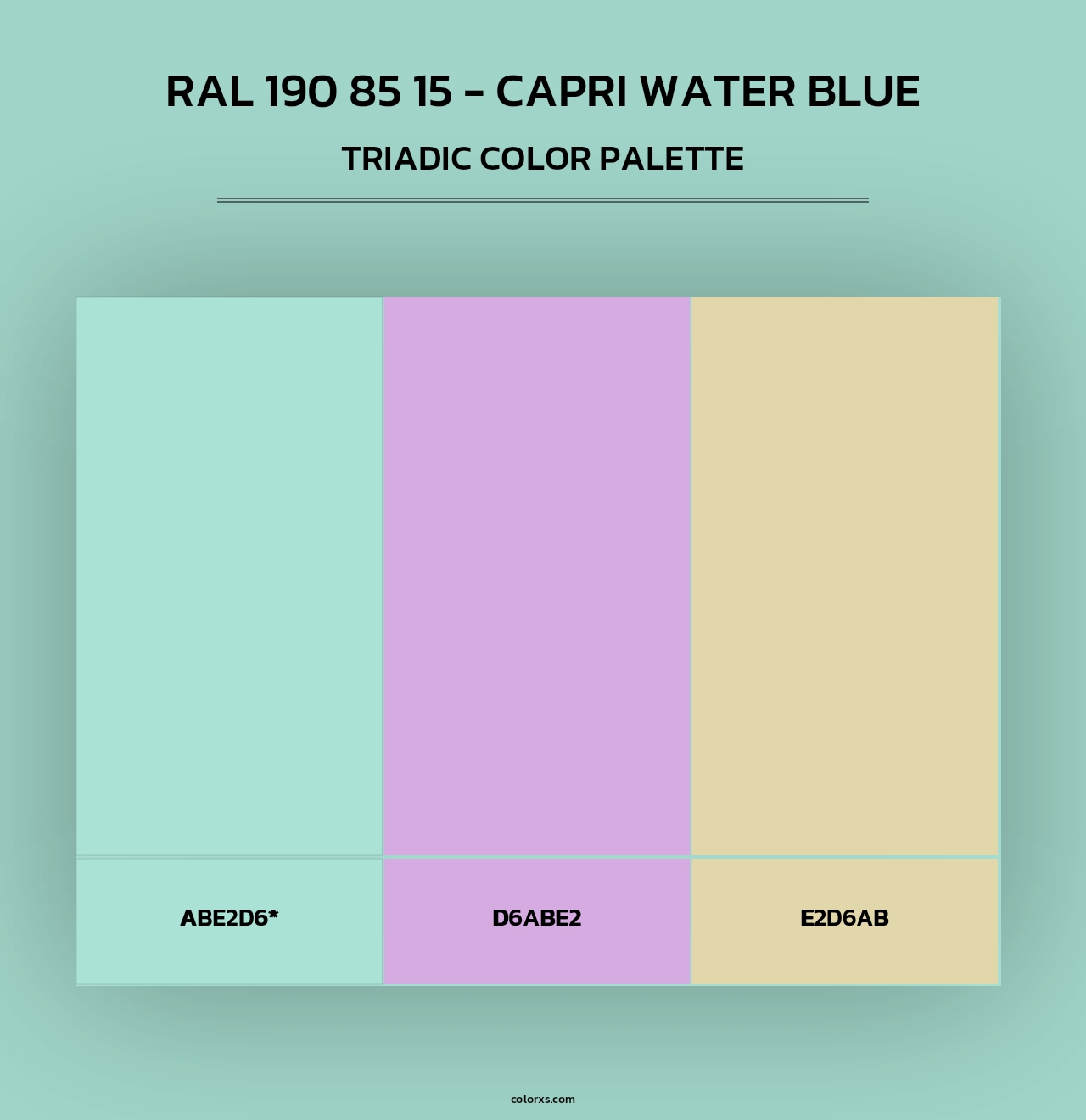 RAL 190 85 15 - Capri Water Blue - Triadic Color Palette